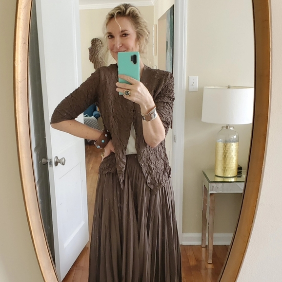 Anthropologie Dresses & Skirts - Anthropologie Babette Two Piece Bronze Skirt Set